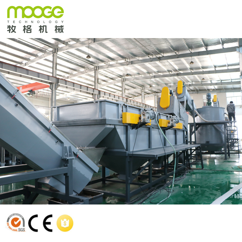 Waste Plastic PE Film / PP Jumbo Bags Flakes Recycling Plant Machine