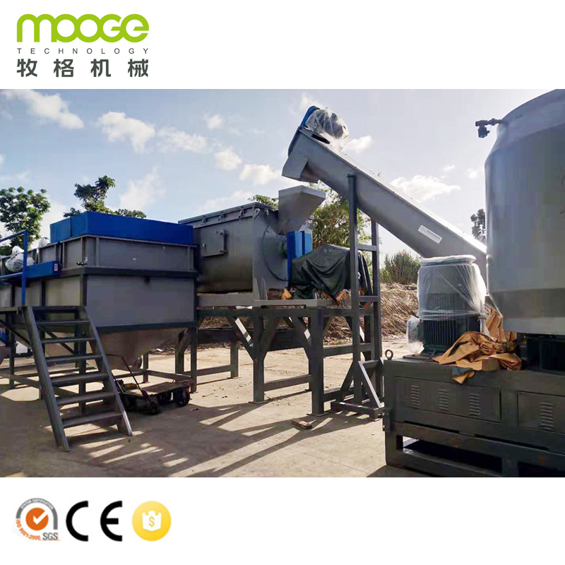 Waste Plastic PE Film / PP Jumbo Bags Flakes Recycling Plant Machine